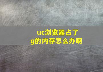 uc浏览器占了g的内存怎么办啊