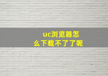 uc浏览器怎么下载不了了呢