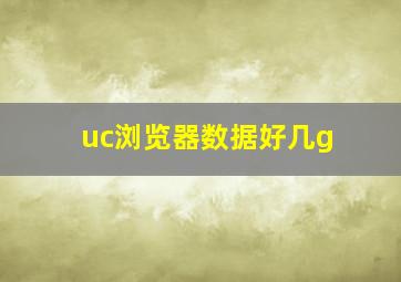 uc浏览器数据好几g