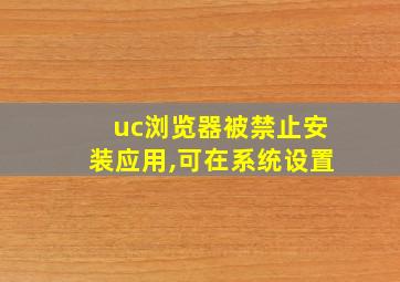 uc浏览器被禁止安装应用,可在系统设置