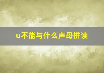 u不能与什么声母拼读