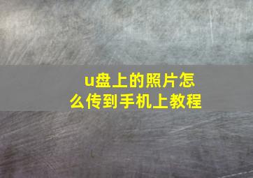 u盘上的照片怎么传到手机上教程