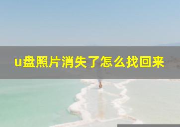 u盘照片消失了怎么找回来