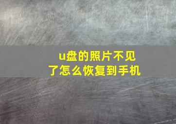 u盘的照片不见了怎么恢复到手机