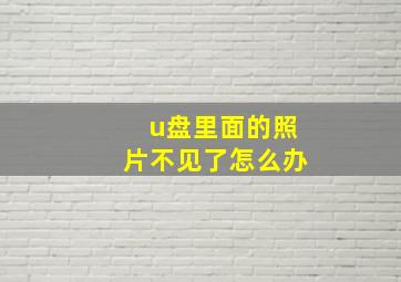 u盘里面的照片不见了怎么办