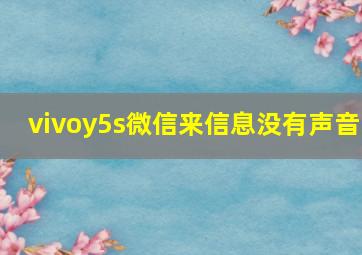 vivoy5s微信来信息没有声音