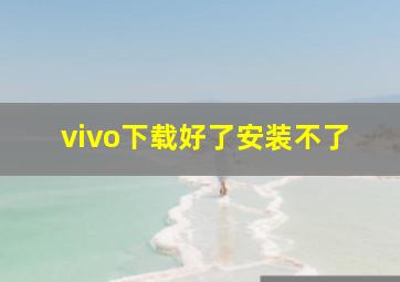 vivo下载好了安装不了