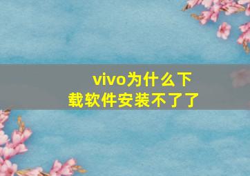 vivo为什么下载软件安装不了了