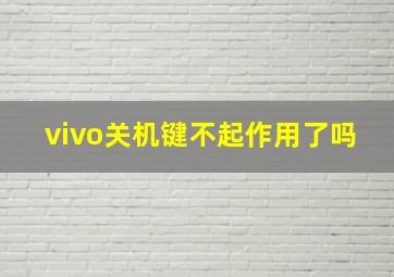 vivo关机键不起作用了吗