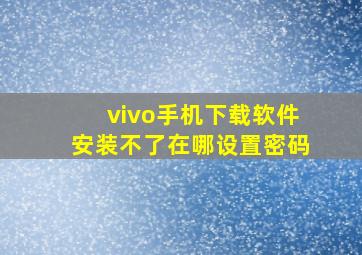 vivo手机下载软件安装不了在哪设置密码