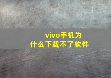 vivo手机为什么下载不了软件