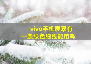 vivo手机屏幕有一条绿色细线能用吗