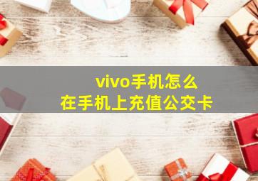 vivo手机怎么在手机上充值公交卡