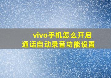 vivo手机怎么开启通话自动录音功能设置