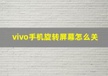 vivo手机旋转屏幕怎么关