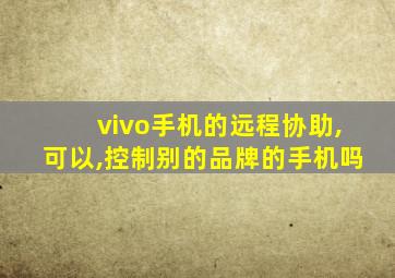 vivo手机的远程协助,可以,控制别的品牌的手机吗