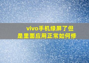 vivo手机绿屏了但是里面应用正常如何修