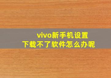 vivo新手机设置下载不了软件怎么办呢