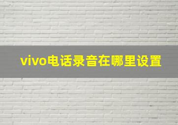 vivo电话录音在哪里设置