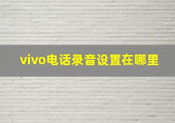 vivo电话录音设置在哪里