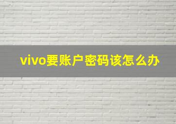 vivo要账户密码该怎么办