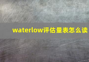 waterlow评估量表怎么读