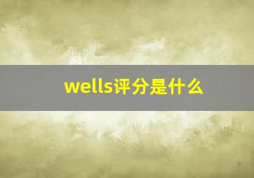 wells评分是什么