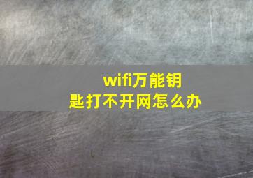 wifi万能钥匙打不开网怎么办