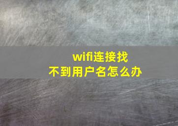 wifi连接找不到用户名怎么办