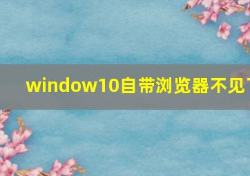 window10自带浏览器不见了