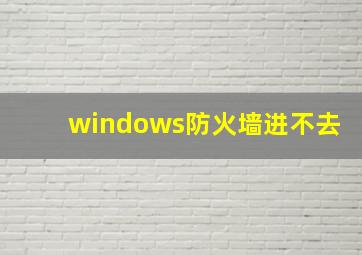 windows防火墙进不去