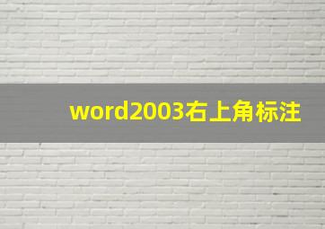 word2003右上角标注