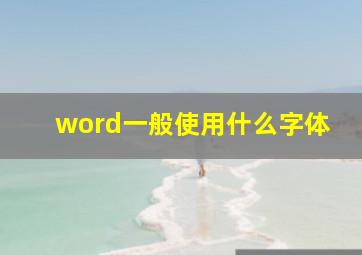 word一般使用什么字体