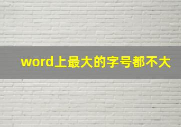 word上最大的字号都不大