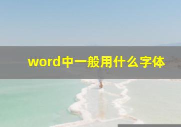 word中一般用什么字体