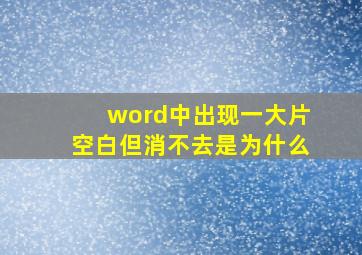 word中出现一大片空白但消不去是为什么