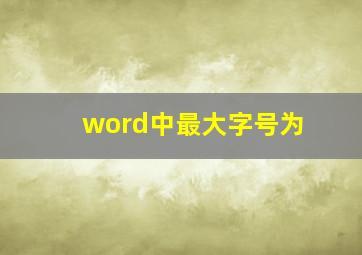 word中最大字号为