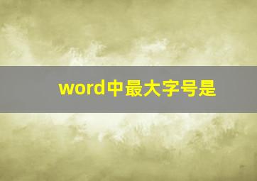 word中最大字号是