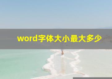 word字体大小最大多少