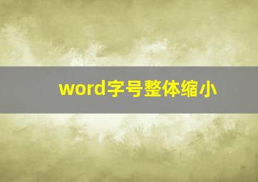 word字号整体缩小