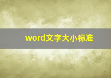 word文字大小标准