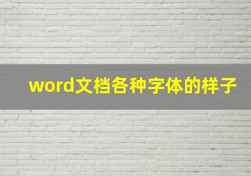 word文档各种字体的样子