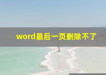 word最后一页删除不了