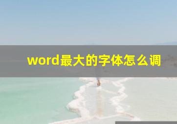 word最大的字体怎么调