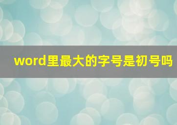 word里最大的字号是初号吗