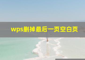 wps删掉最后一页空白页