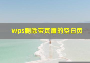 wps删除带页眉的空白页