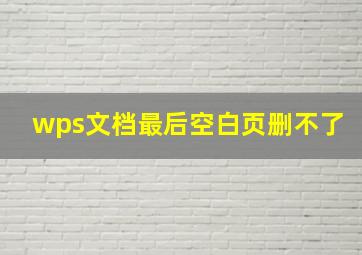 wps文档最后空白页删不了