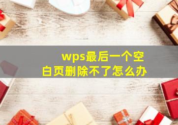 wps最后一个空白页删除不了怎么办