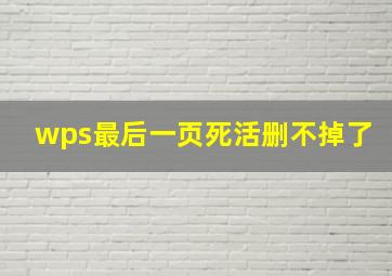 wps最后一页死活删不掉了